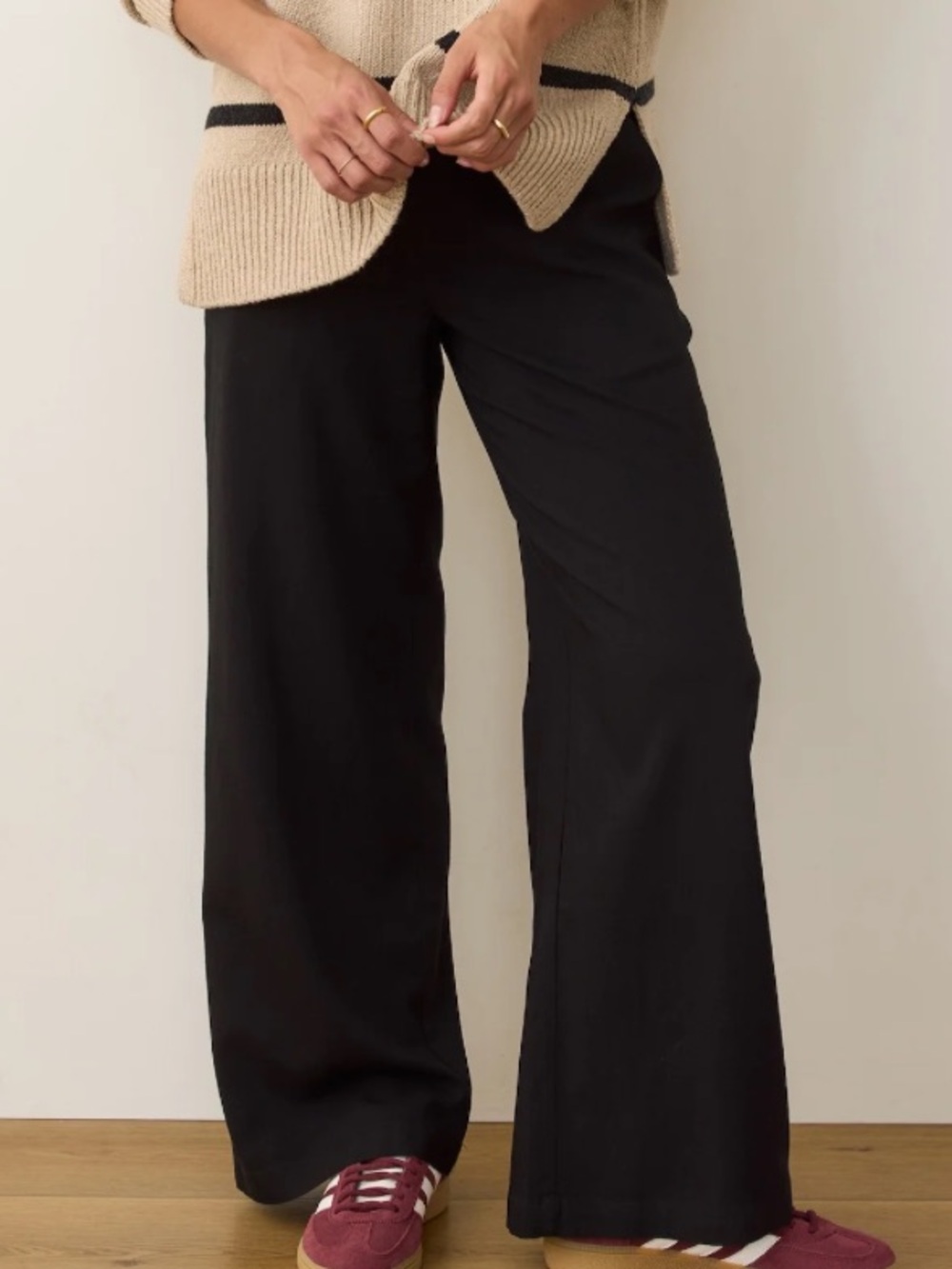 Like New Marine Layer Allison Wide Leg Pants Black Size Medium Retail $118.00
